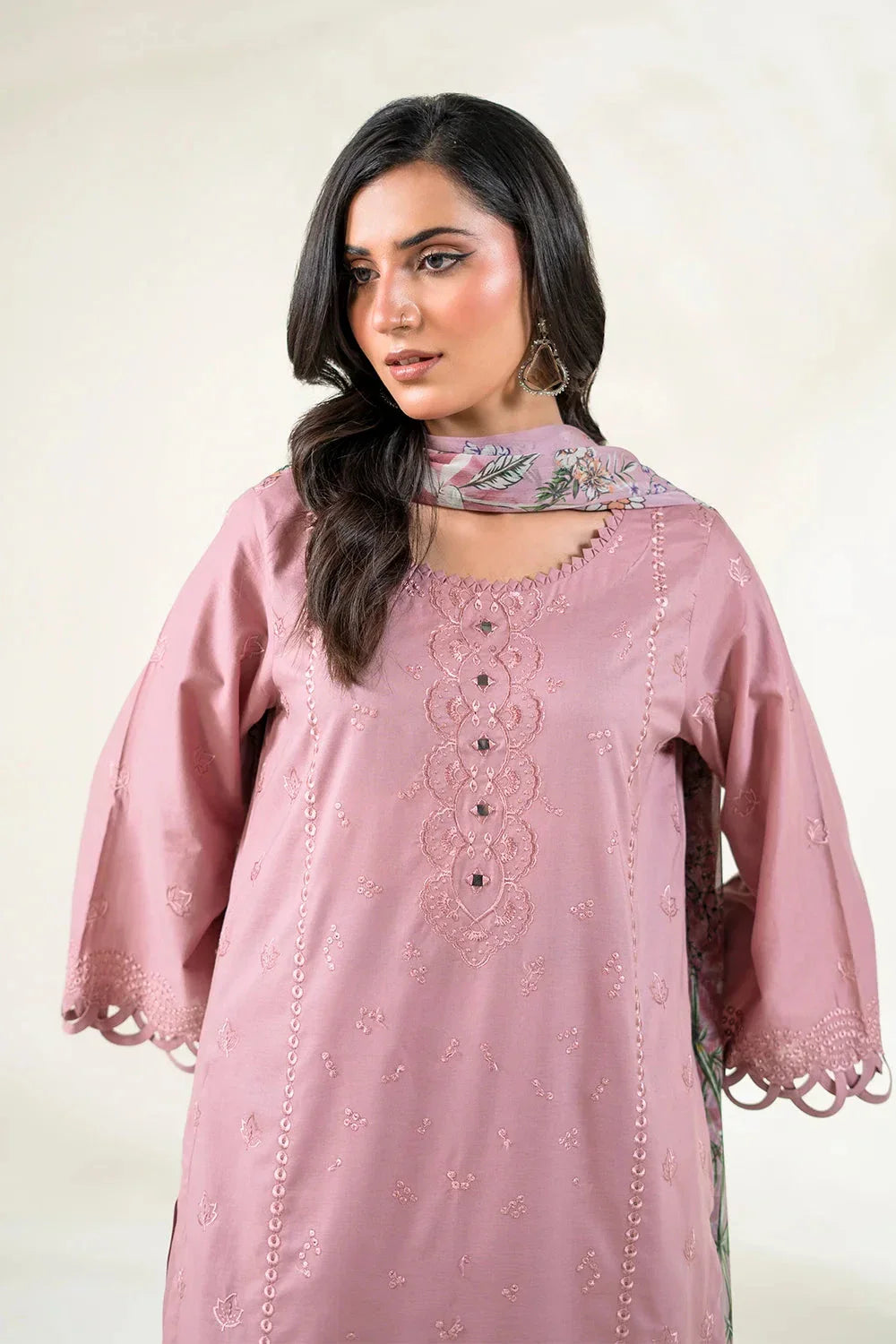 3PC Embroidered Unstitched Lawn Suit | KCE-3806 Embroidered KHAS STORES 