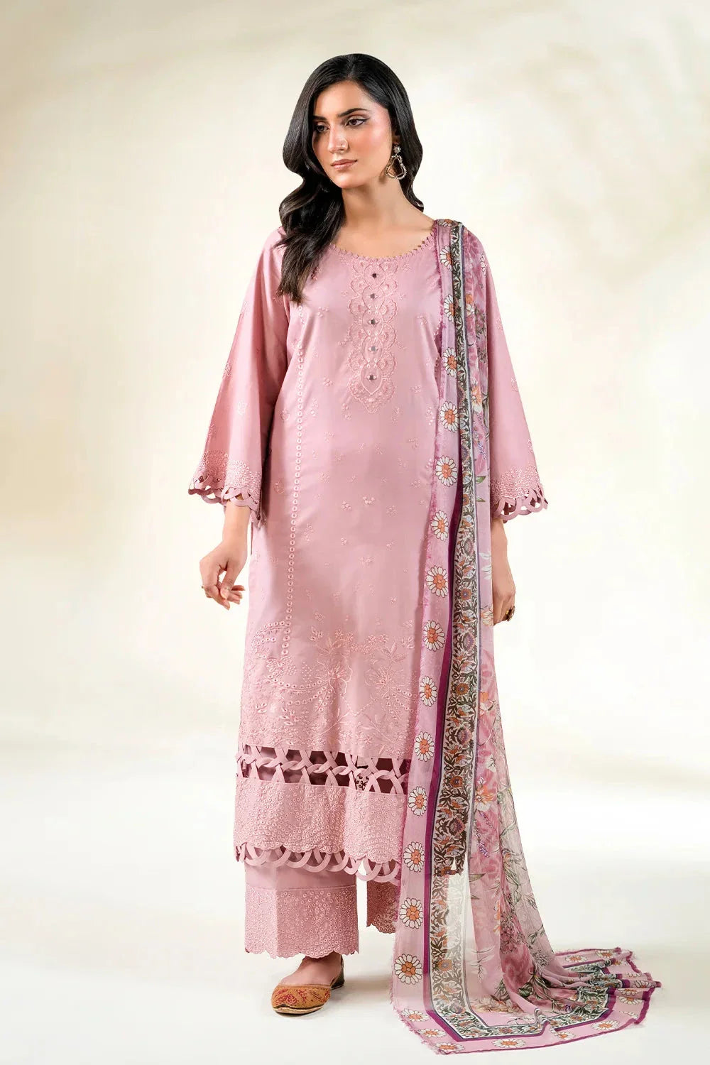 3PC Embroidered Unstitched Lawn Suit | KCE-3806 Embroidered KHAS STORES 