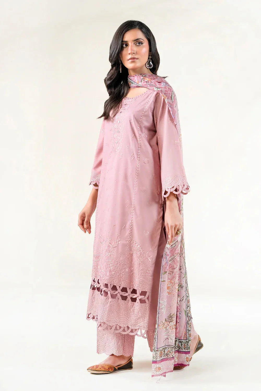 3PC Embroidered Unstitched Lawn Suit | KCE-3806 Embroidered KHAS STORES 