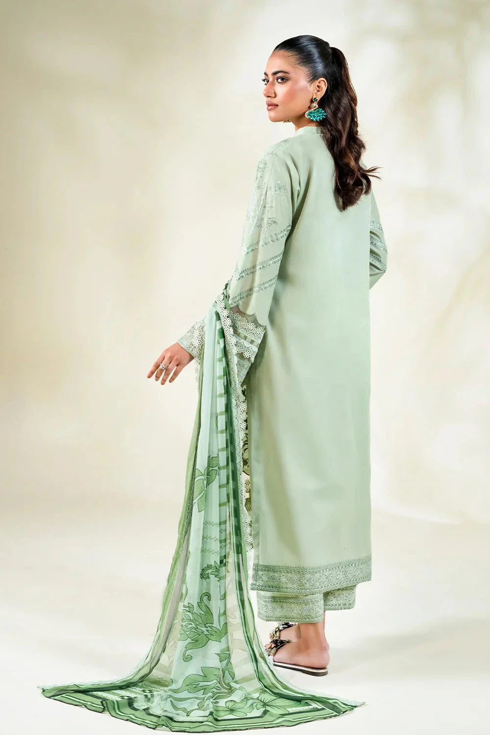 3PC Embroidered Unstitched Lawn Suit | KCE-3808 Embroidered KHAS STORES 