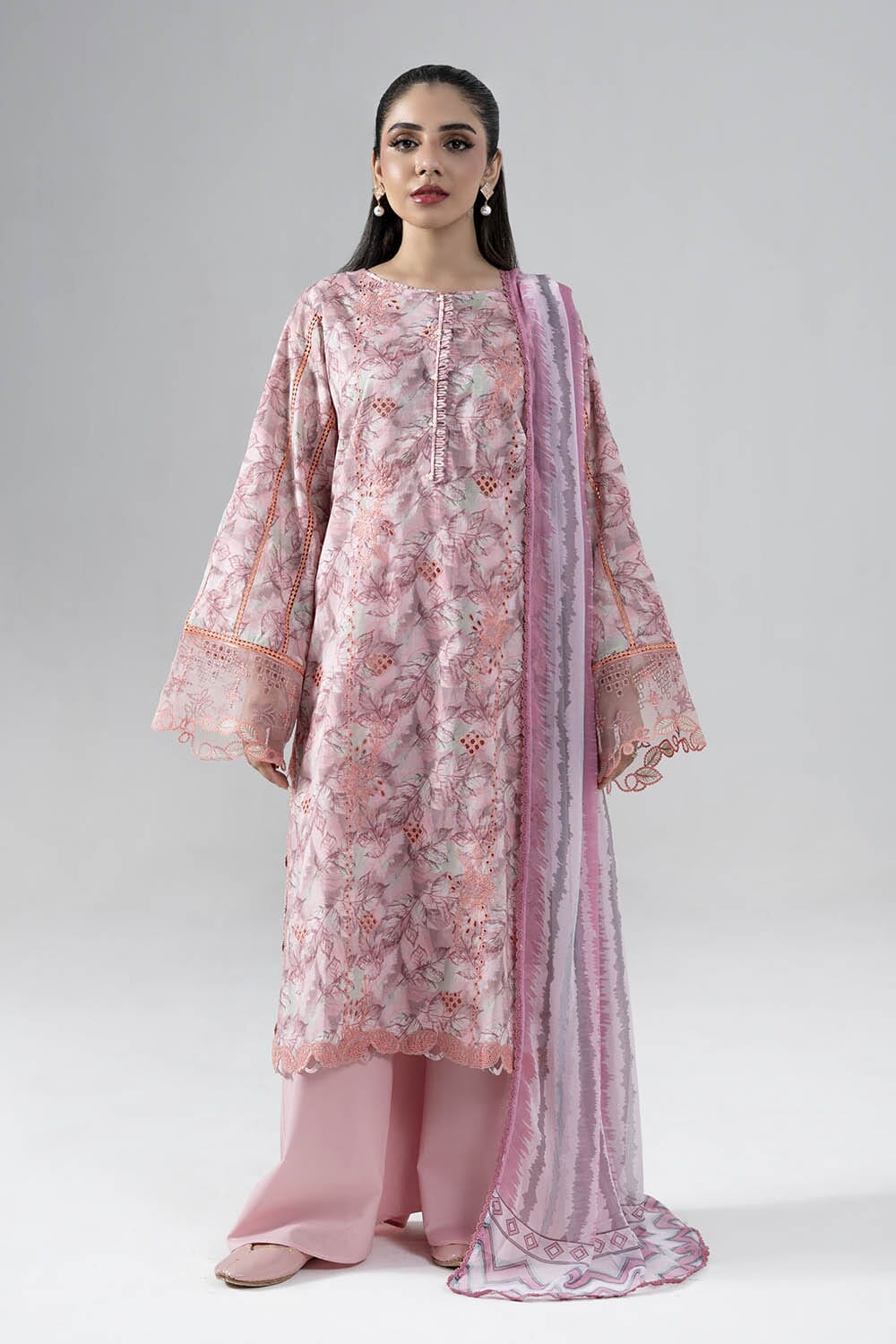 3PC Embroidered Unstitched Lawn Suit | KCE-4019 Embroidered KHAS STORES 