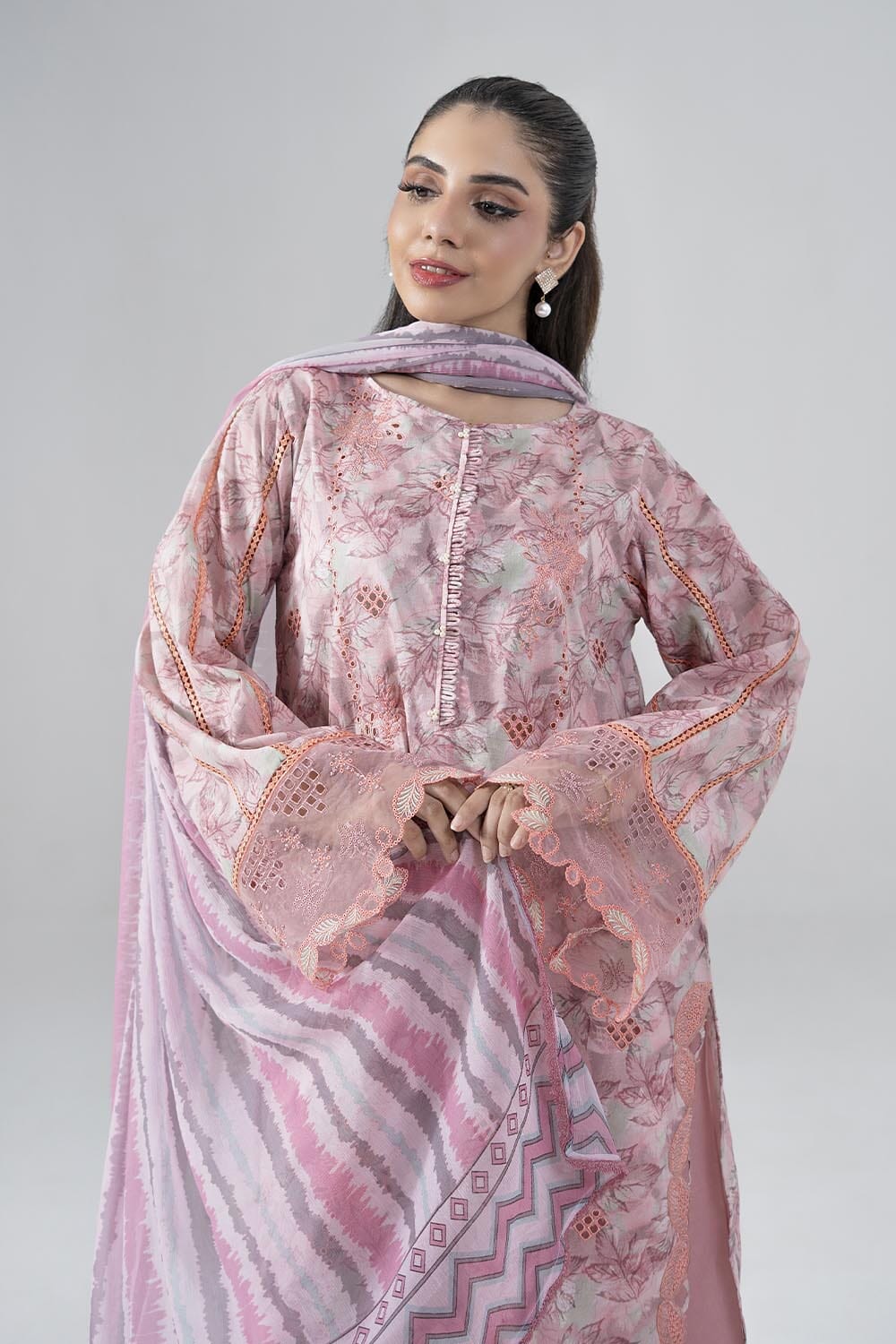 3PC Embroidered Unstitched Lawn Suit | KCE-4019 Embroidered KHAS STORES 