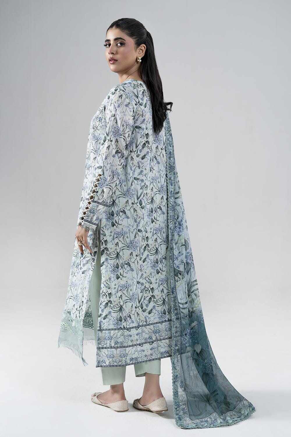 3PC Embroidered Unstitched Lawn Suit | KCE-4021 Embroidered KHAS STORES 