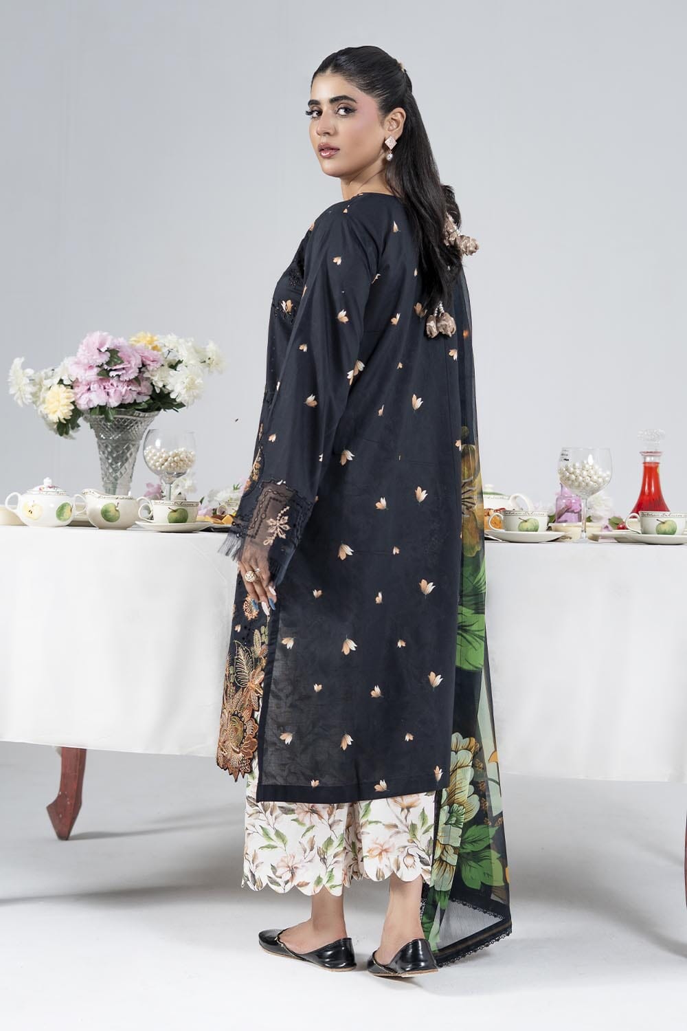 3PC Embroidered Unstitched Lawn Suit | KCE-4022 Embroidered KHAS STORES 