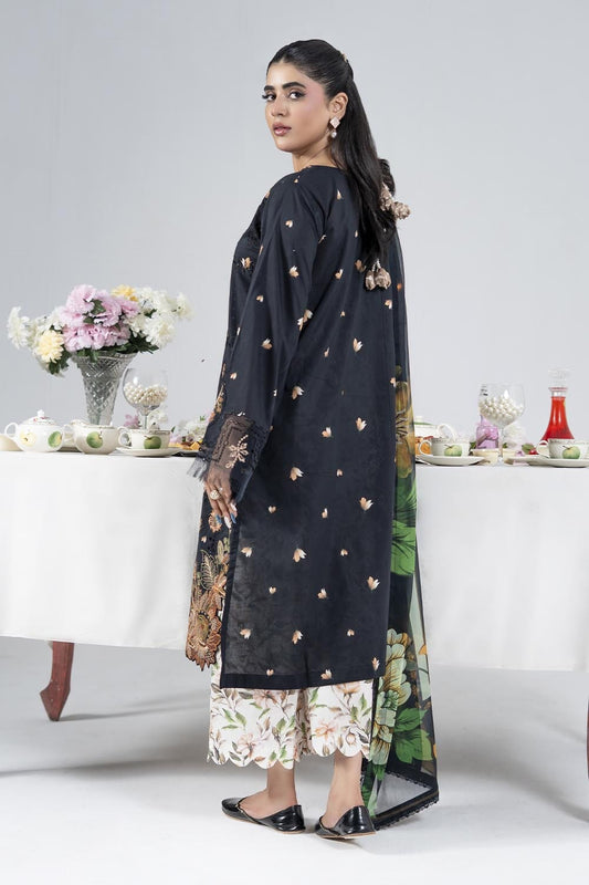 3PC Embroidered Unstitched Lawn Suit | KCE-4022 Embroidered KHAS STORES 