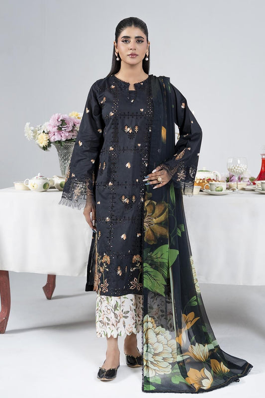 3PC Embroidered Unstitched Lawn Suit | KCE-4022 Embroidered KHAS STORES 
