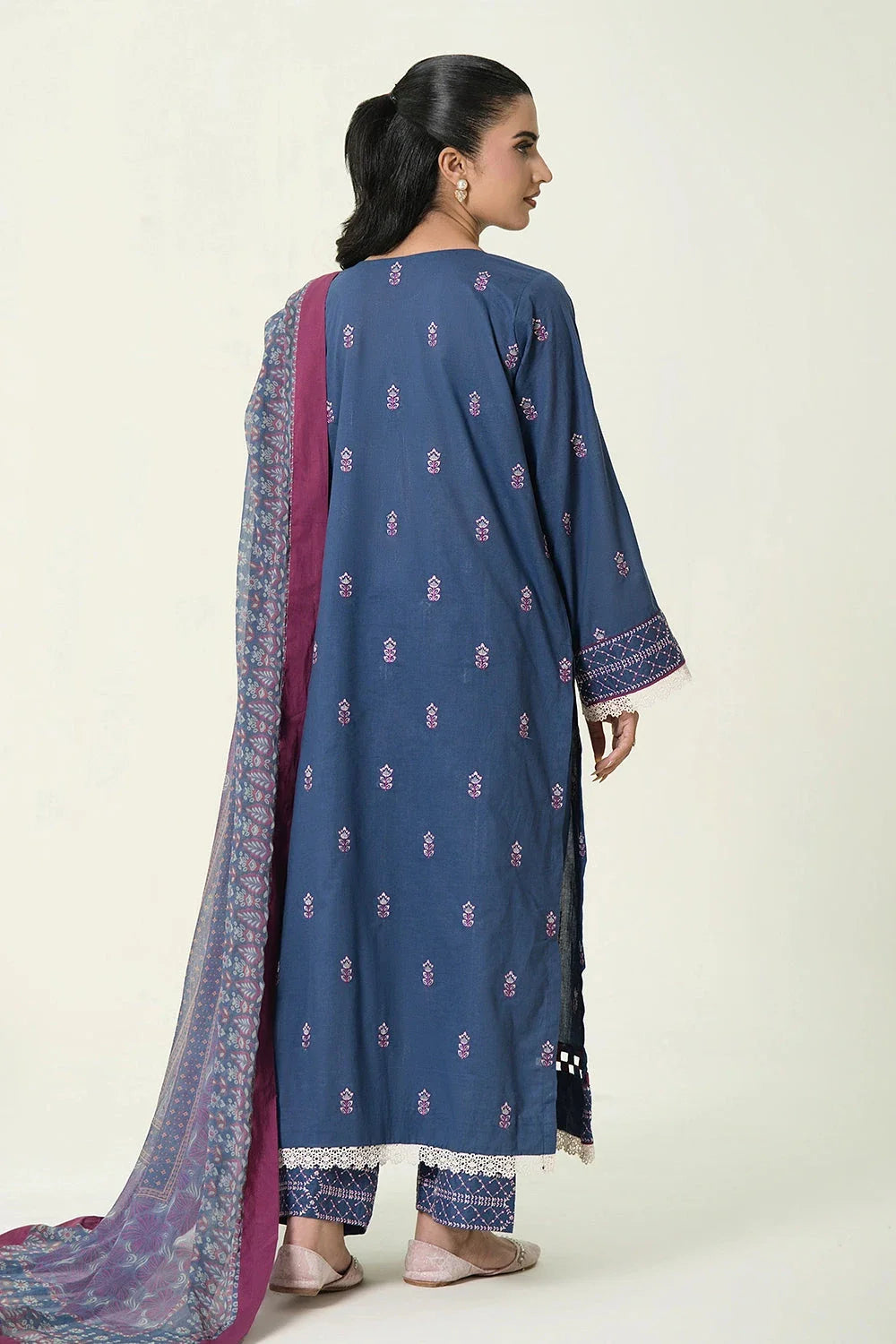 3PC Embroidered Unstitched Lawn Suit | KCE-4085 Embroidered KHAS STORES 