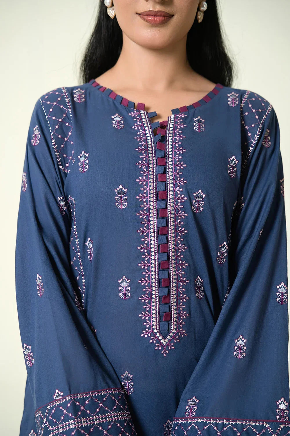 3PC Embroidered Unstitched Lawn Suit | KCE-4085 Embroidered KHAS STORES 
