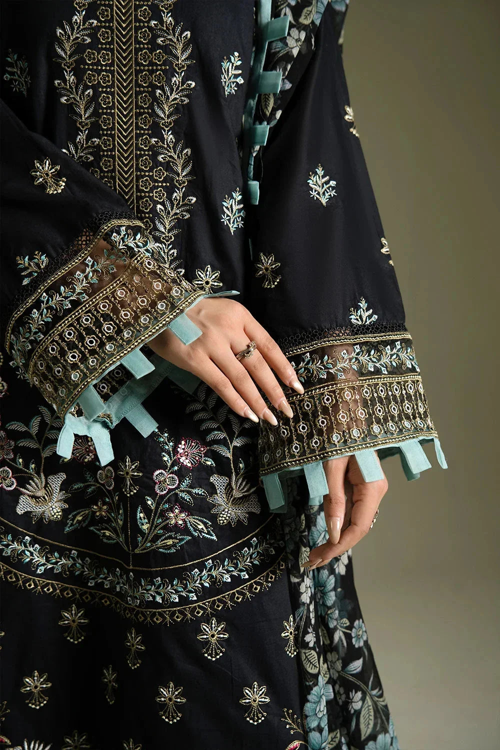 3PC Embroidered Unstitched Lawn Suit | KCE-4088 Embroidered KHAS STORES 