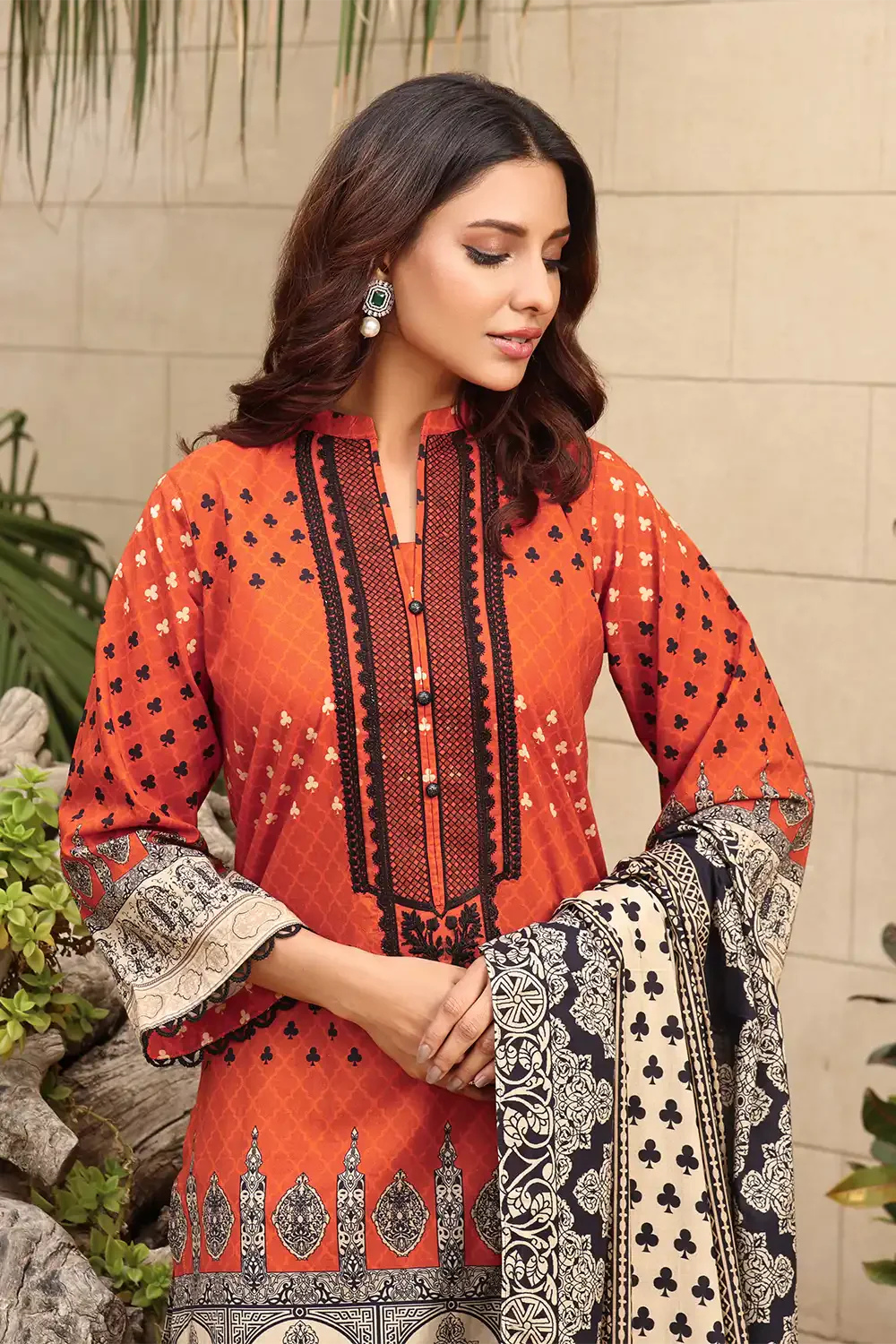 3PC Embroidered Unstitched Lawn Suit KL-2556 Embroidered KHAS STORES 