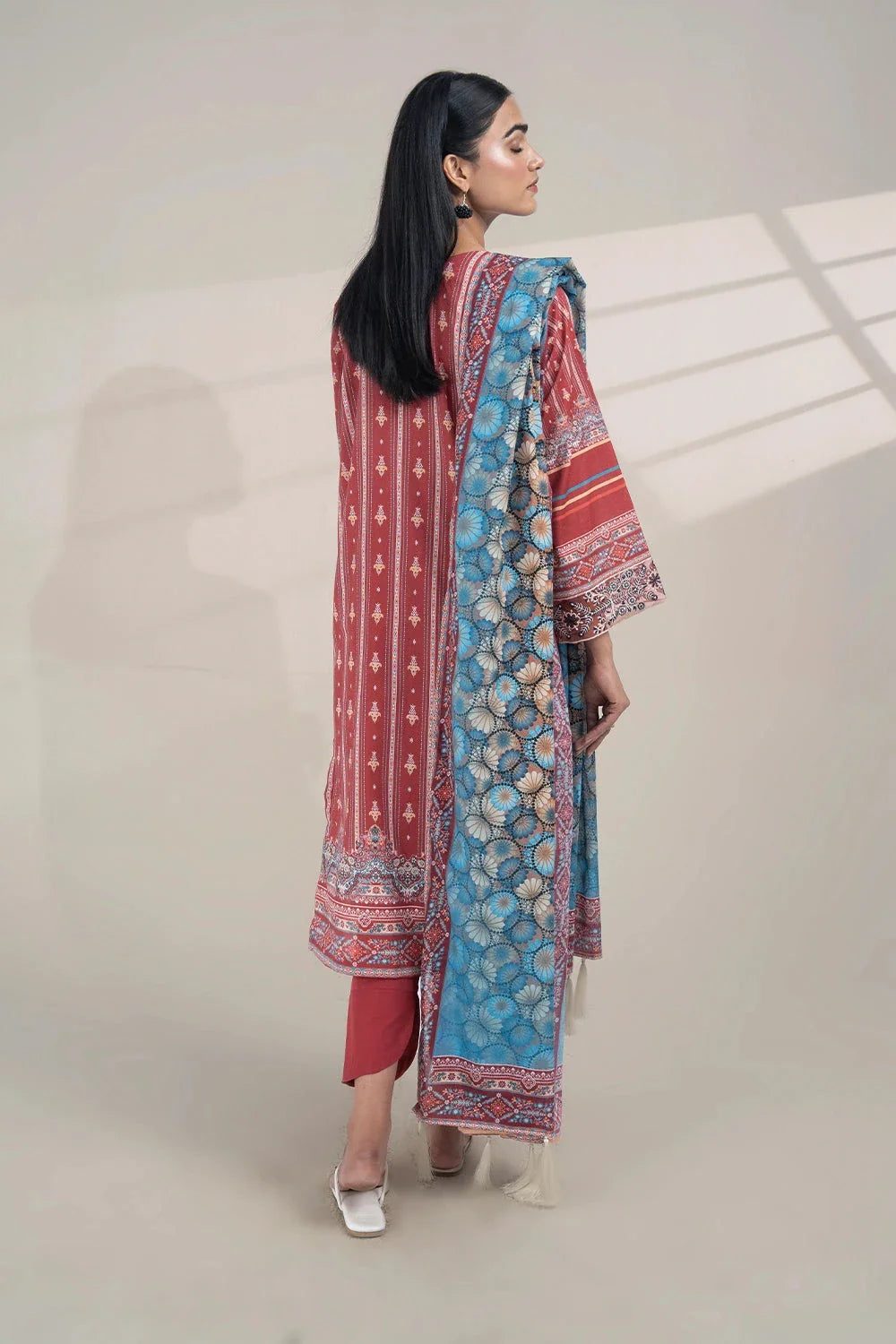 3PC Embroidered Unstitched Lawn Suit KL-3308 Embroidered KHAS STORES 