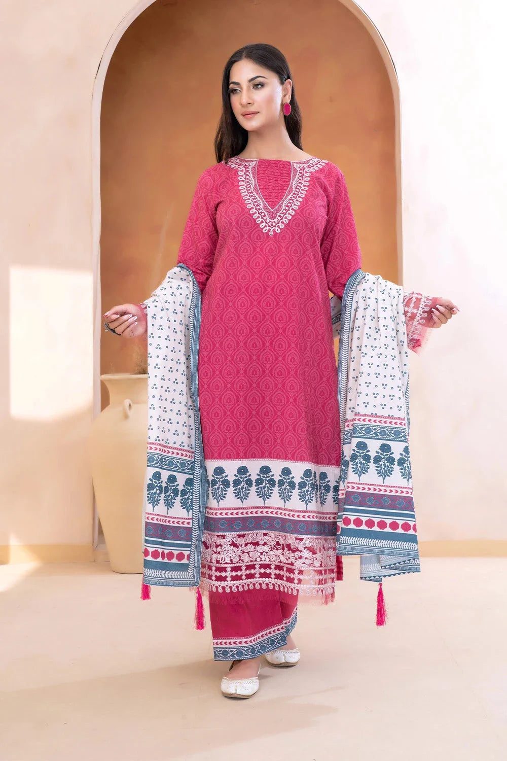 3PC Embroidered Unstitched Lawn Suit KL-3312 Embroidered KHAS STORES 