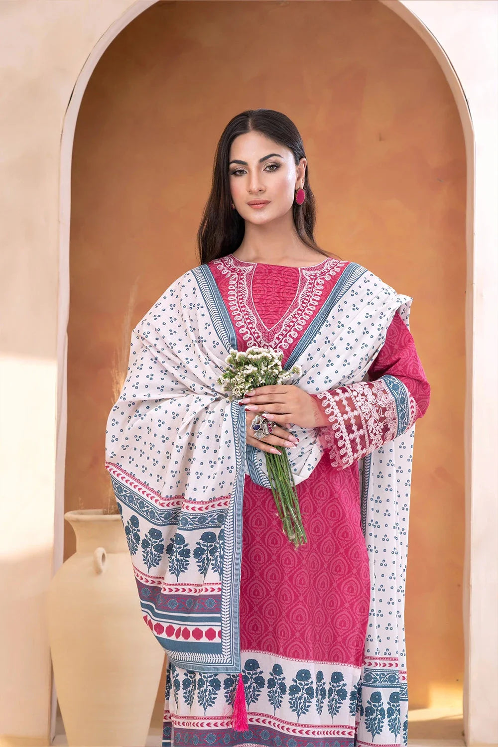3PC Embroidered Unstitched Lawn Suit KL-3312 Embroidered KHAS STORES 