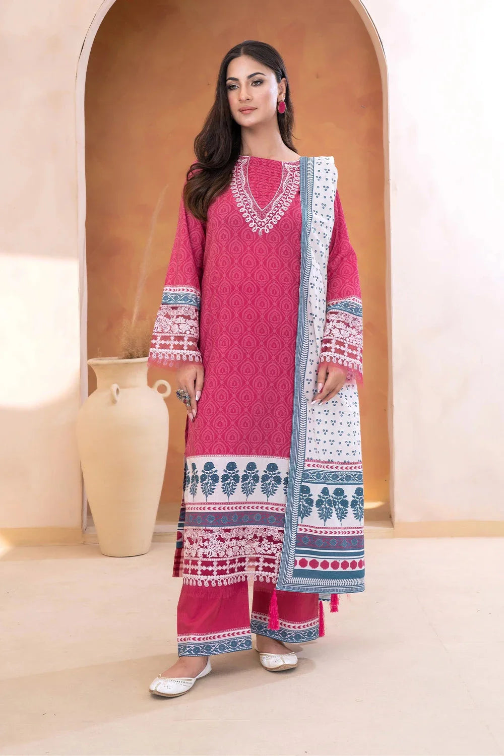 3PC Embroidered Unstitched Lawn Suit KL-3312 Embroidered KHAS STORES 