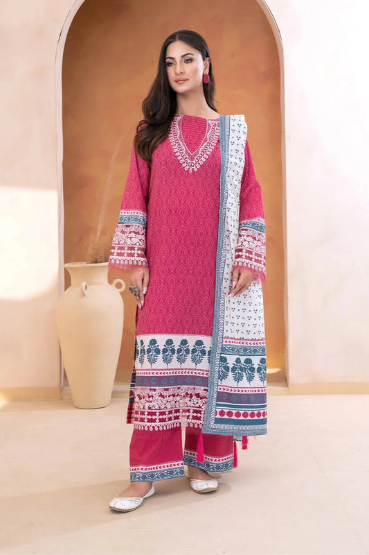 3PC Embroidered Unstitched Lawn Suit KL-3312 Embroidered KHAS STORES 