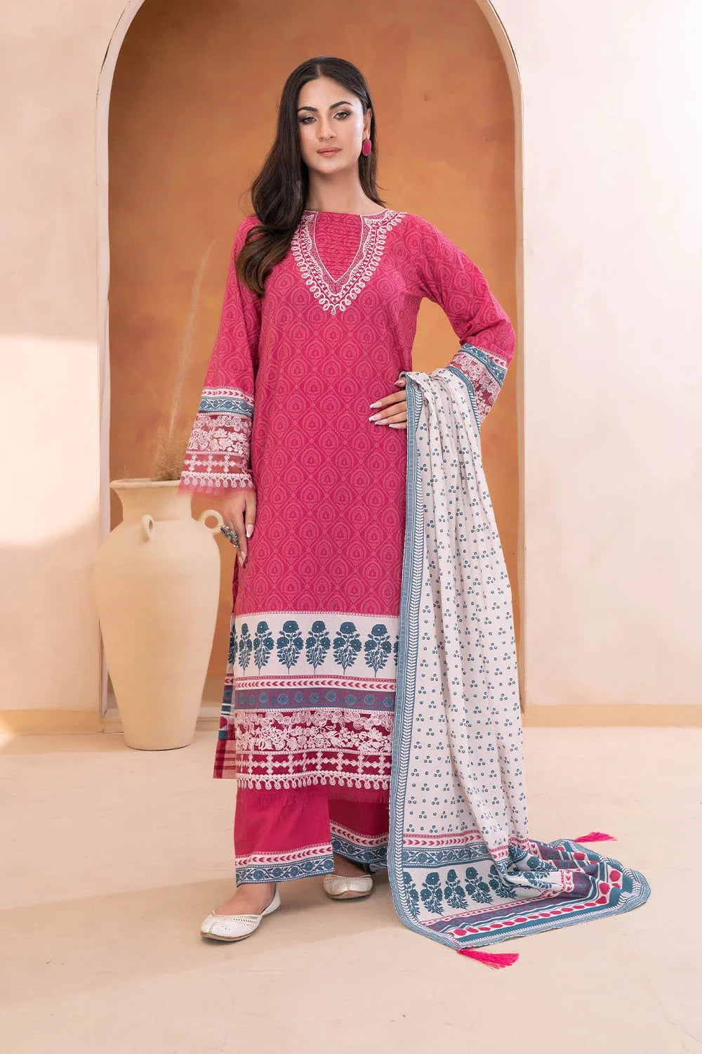 3PC Embroidered Unstitched Lawn Suit KL-3312 Embroidered KHAS STORES 
