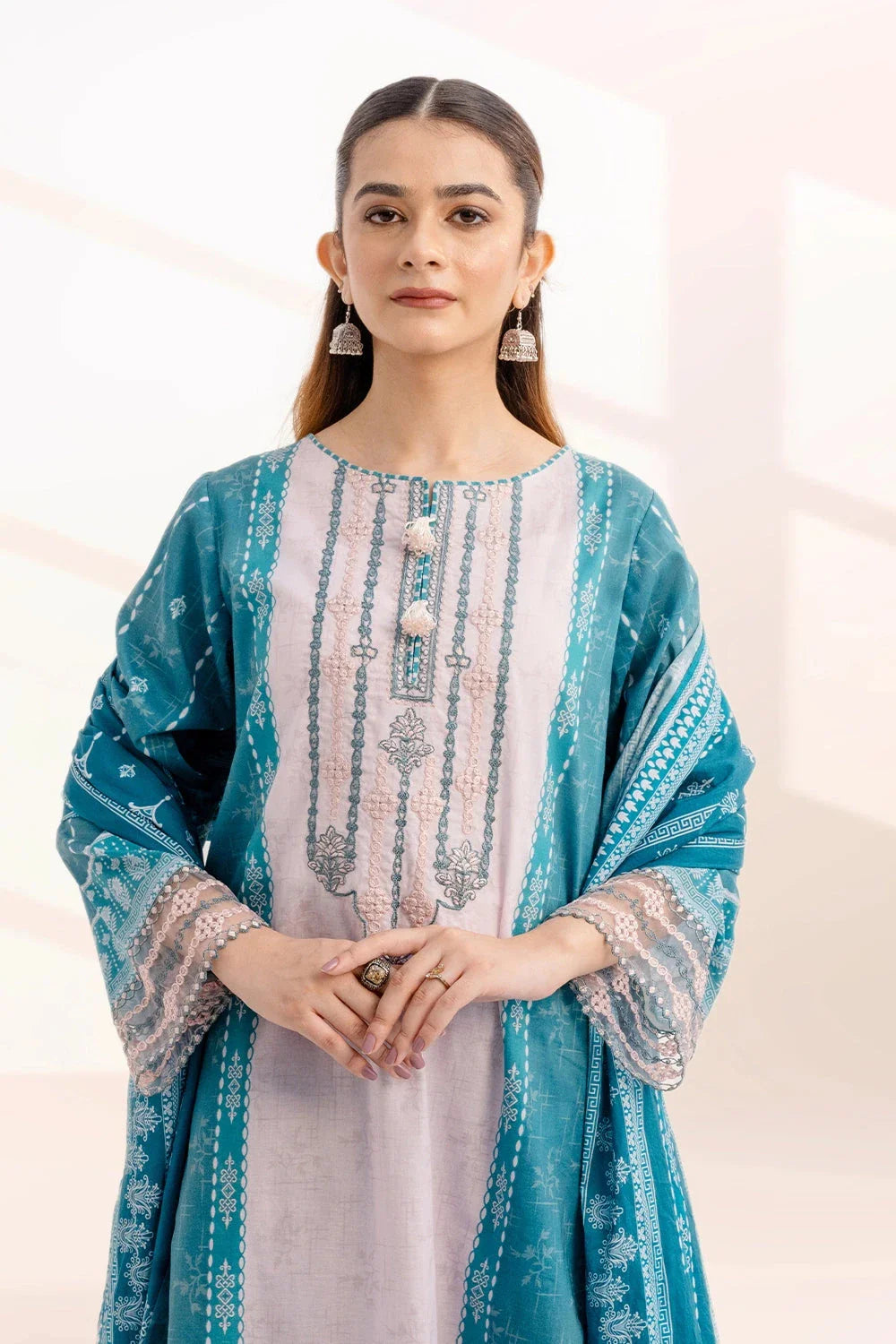 3PC Embroidered Unstitched Lawn Suit KL-3319 Embroidered KHAS STORES 