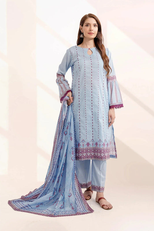 3PC Embroidered Unstitched Lawn Suit KL-3320 Embroidered KHAS STORES 