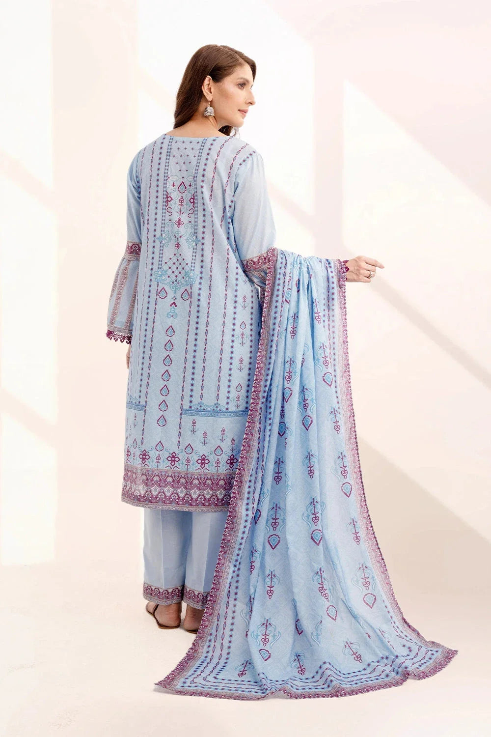 3PC Embroidered Unstitched Lawn Suit KL-3320 Embroidered KHAS STORES 