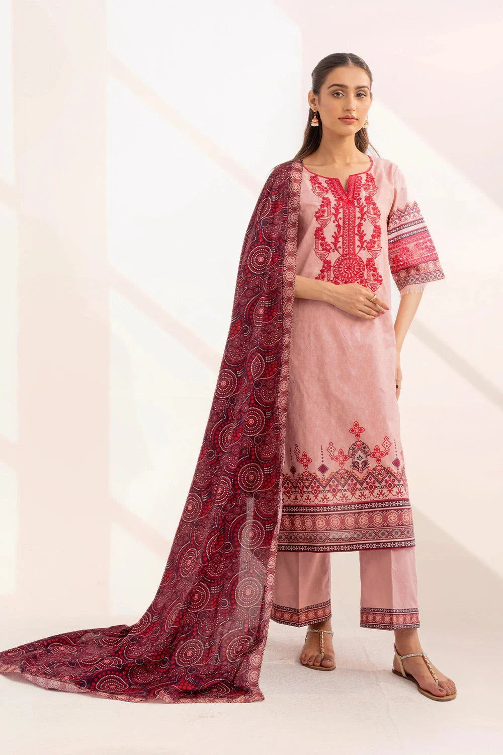 3PC Embroidered Unstitched Lawn Suit KL-3321 Embroidered KHAS STORES 