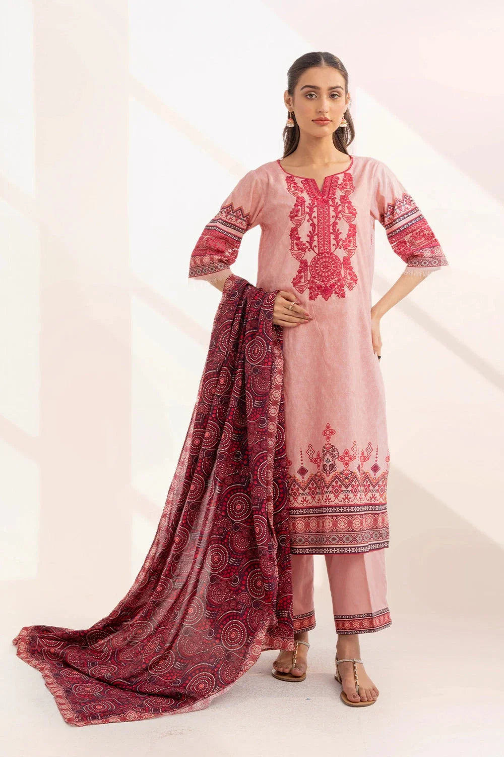 3PC Embroidered Unstitched Lawn Suit KL-3321 Embroidered KHAS STORES 