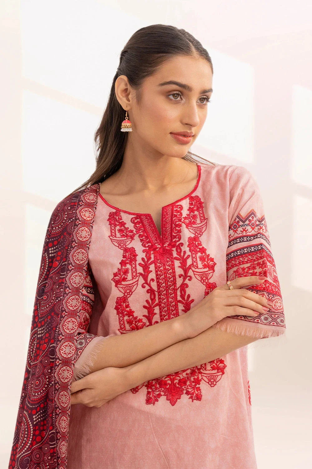 3PC Embroidered Unstitched Lawn Suit KL-3321 Embroidered KHAS STORES 