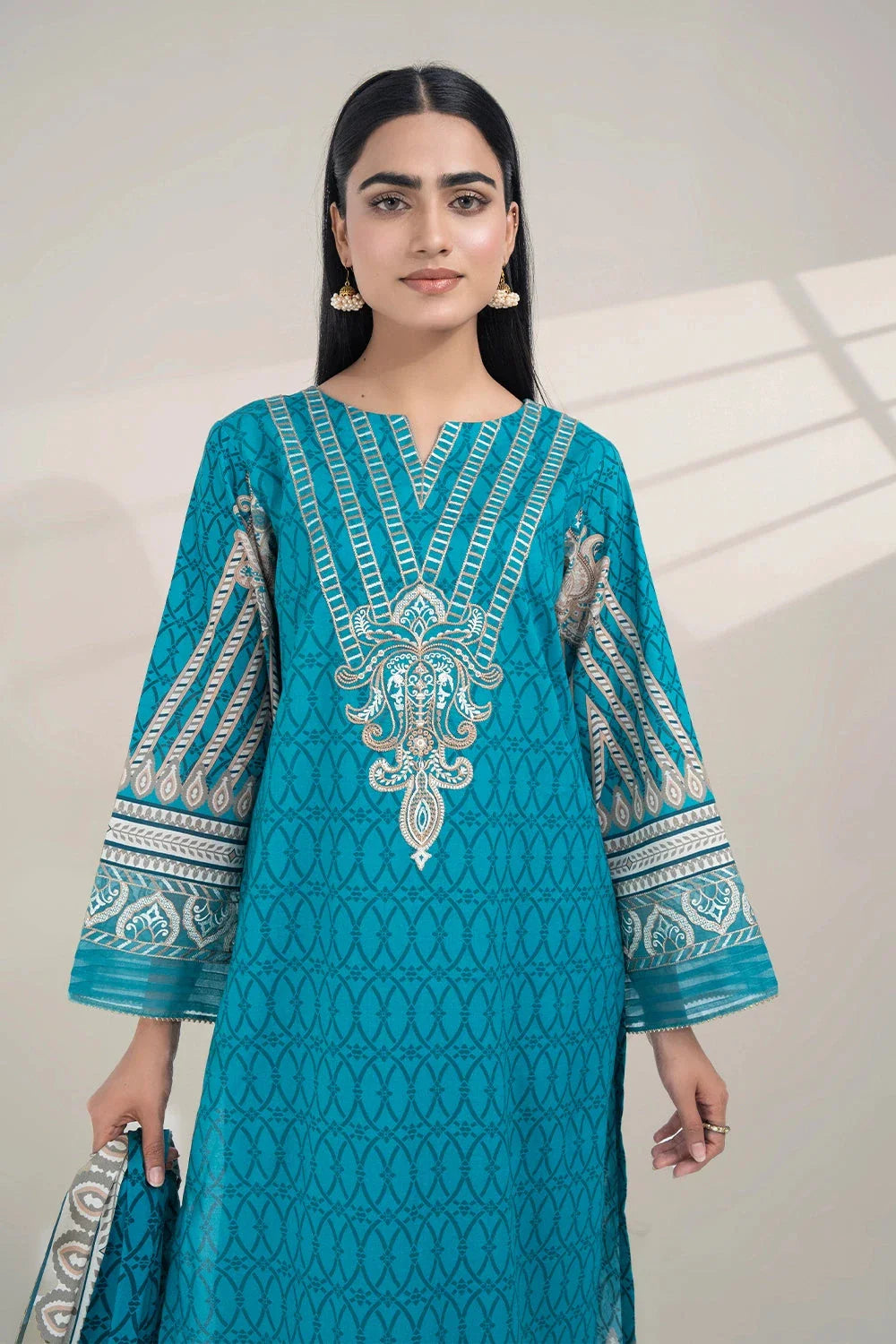 3PC Embroidered Unstitched Lawn Suit KL-3322 Embroidered KHAS STORES 