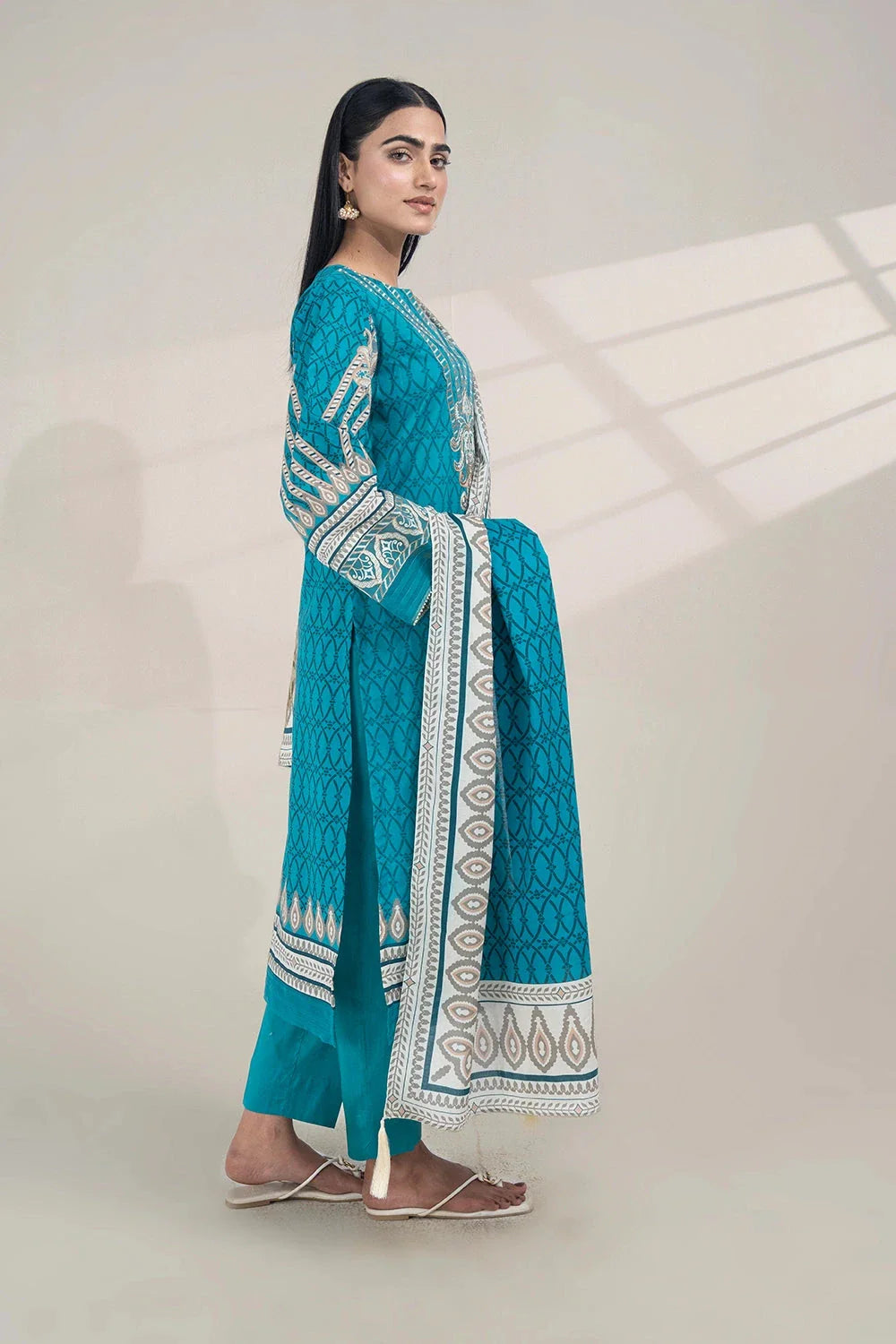 3PC Embroidered Unstitched Lawn Suit KL-3322 Embroidered KHAS STORES 