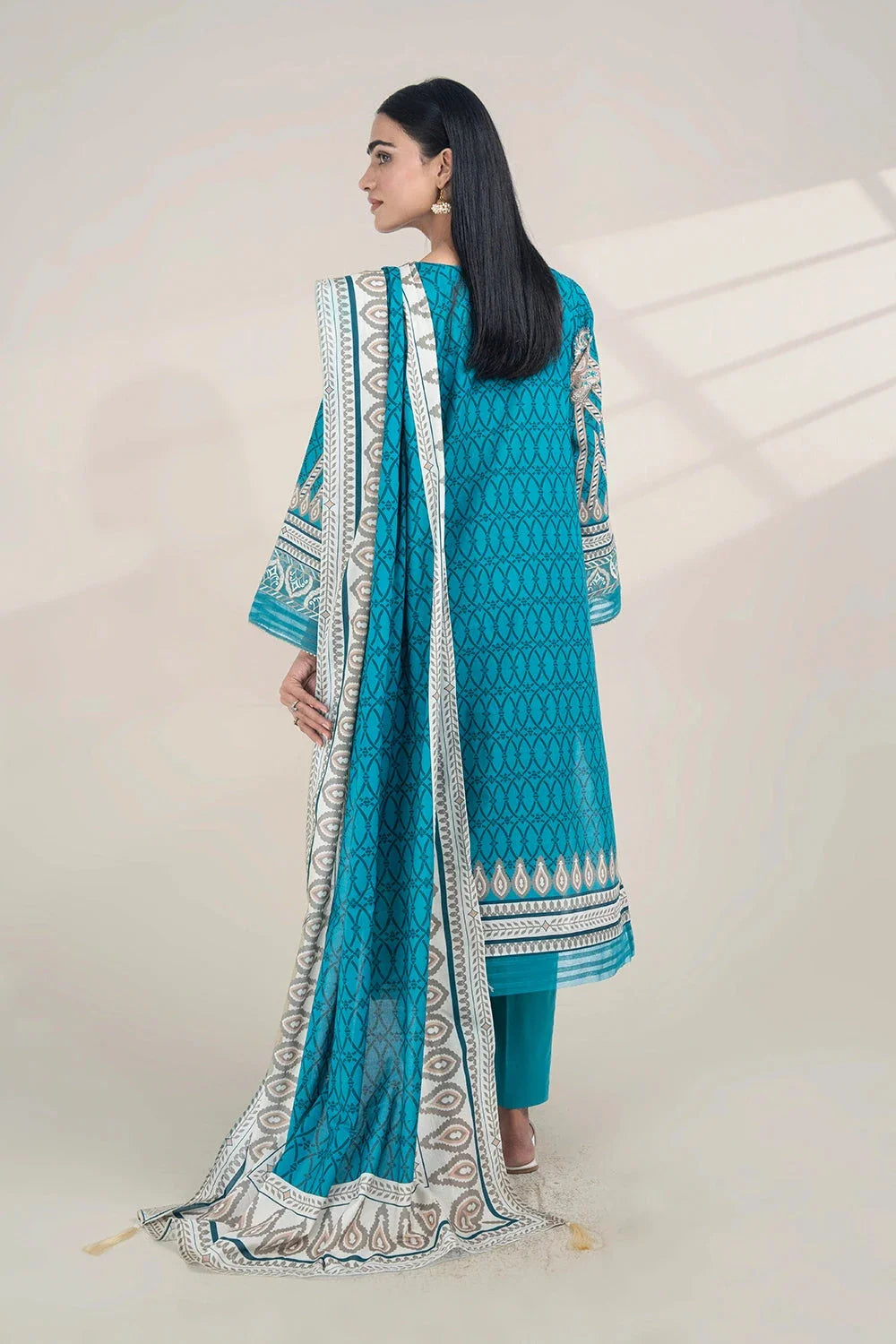 3PC Embroidered Unstitched Lawn Suit KL-3322 Embroidered KHAS STORES 