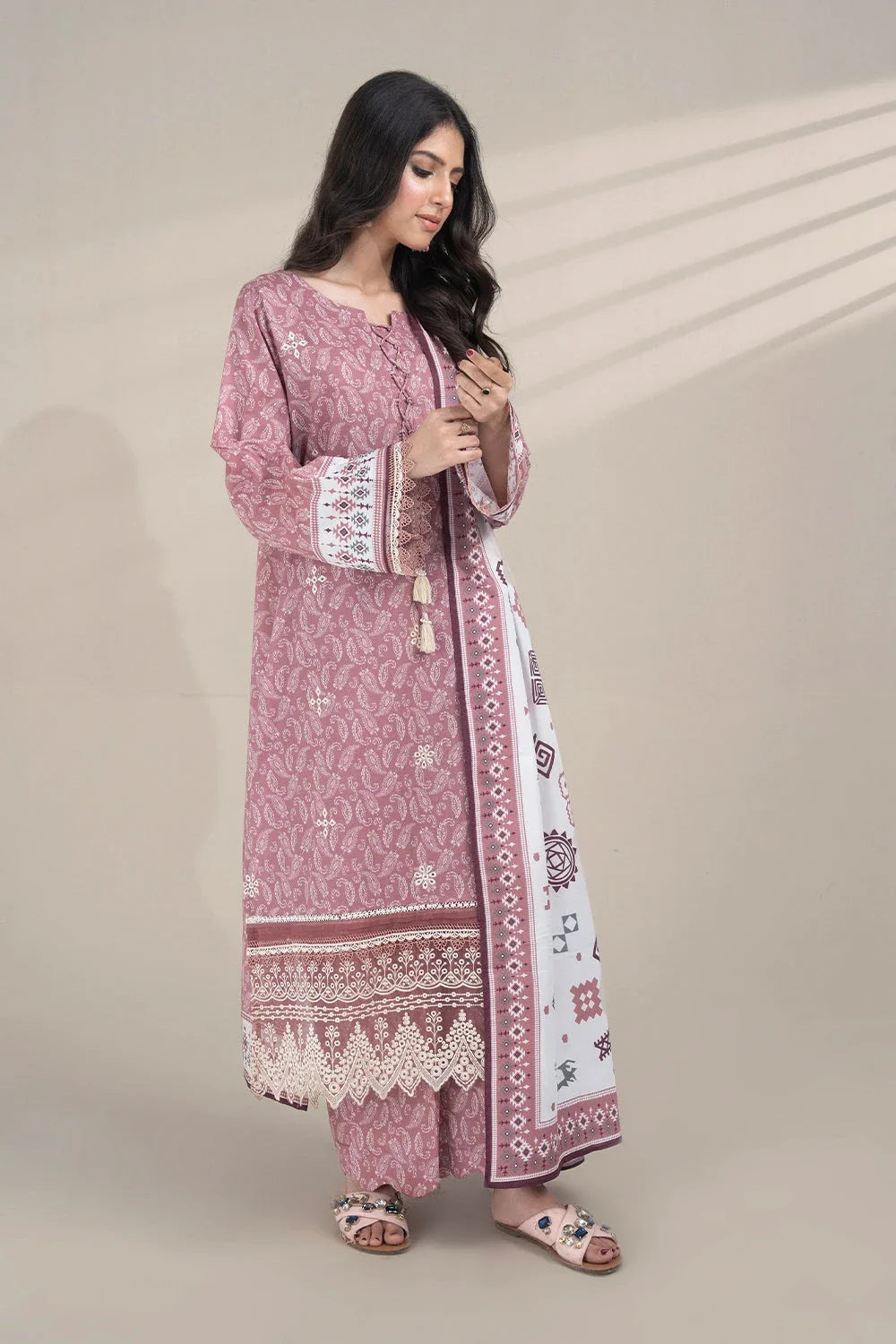 3PC Embroidered Unstitched Lawn Suit KL-3328 Embroidered KHAS STORES 
