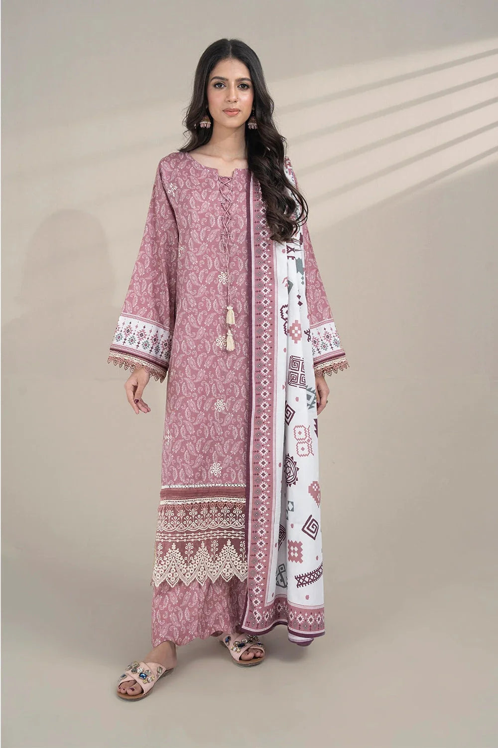 3PC Embroidered Unstitched Lawn Suit KL-3328 Embroidered KHAS STORES 