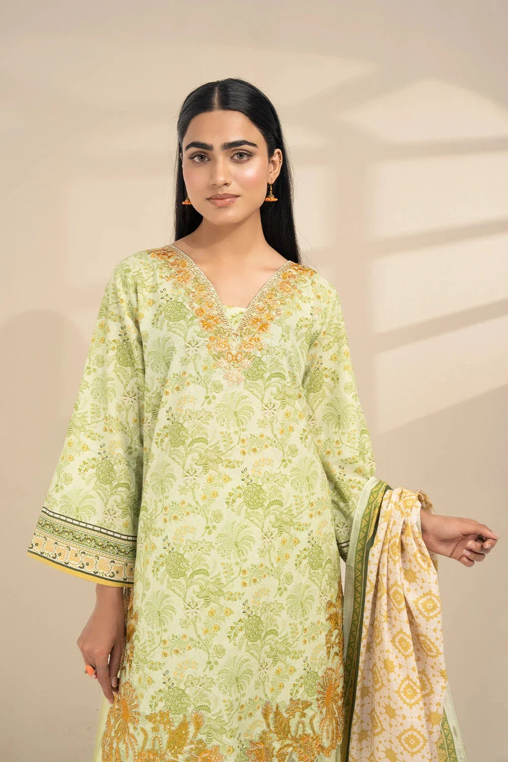 3PC Embroidered Unstitched Lawn Suit KL-3329 Embroidered KHAS STORES 