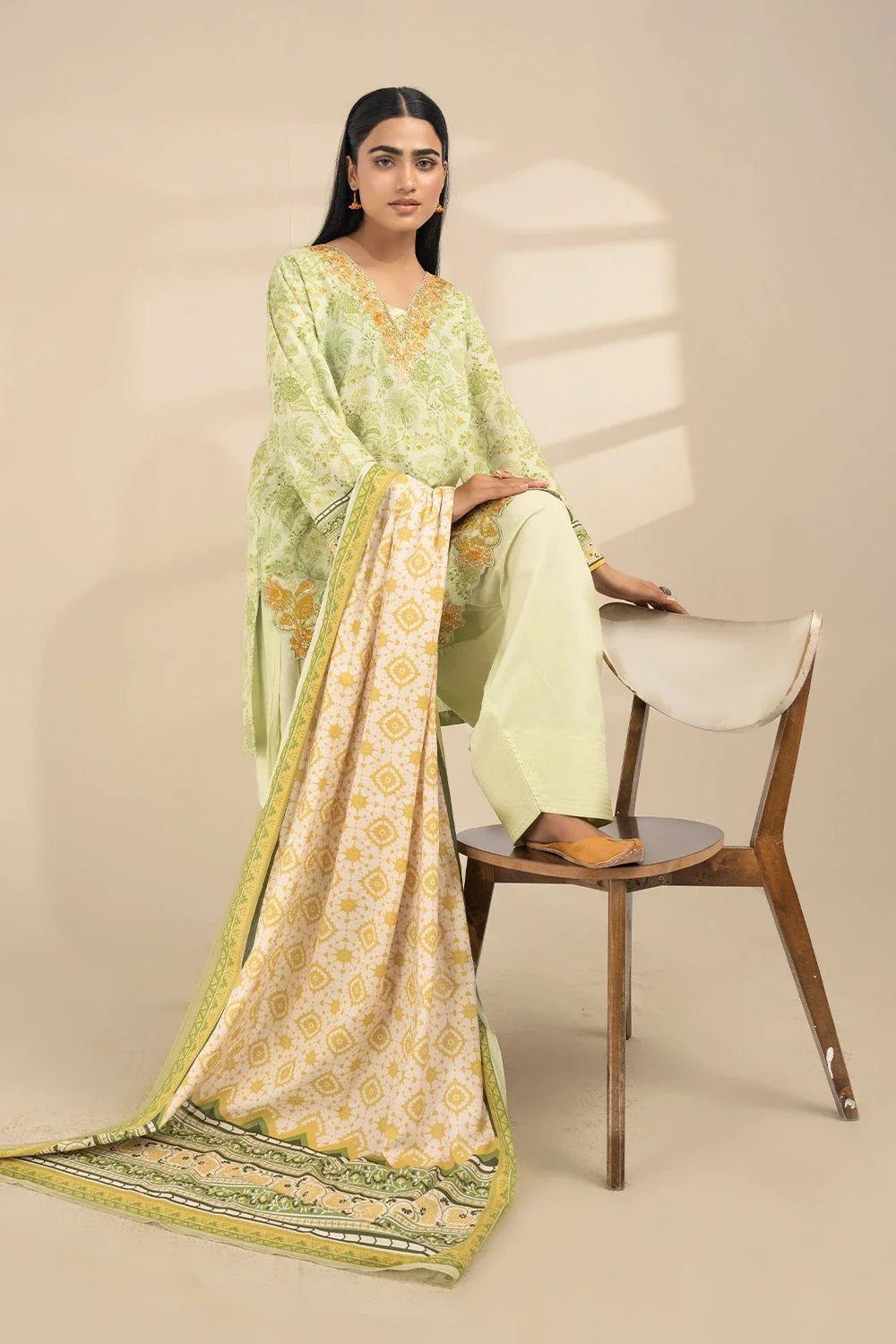 3PC Embroidered Unstitched Lawn Suit KL-3329 Embroidered KHAS STORES 