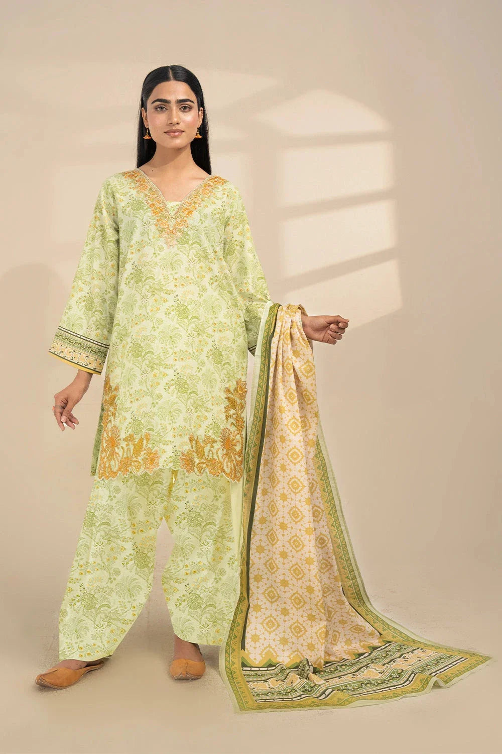 3PC Embroidered Unstitched Lawn Suit KL-3329 Embroidered KHAS STORES 