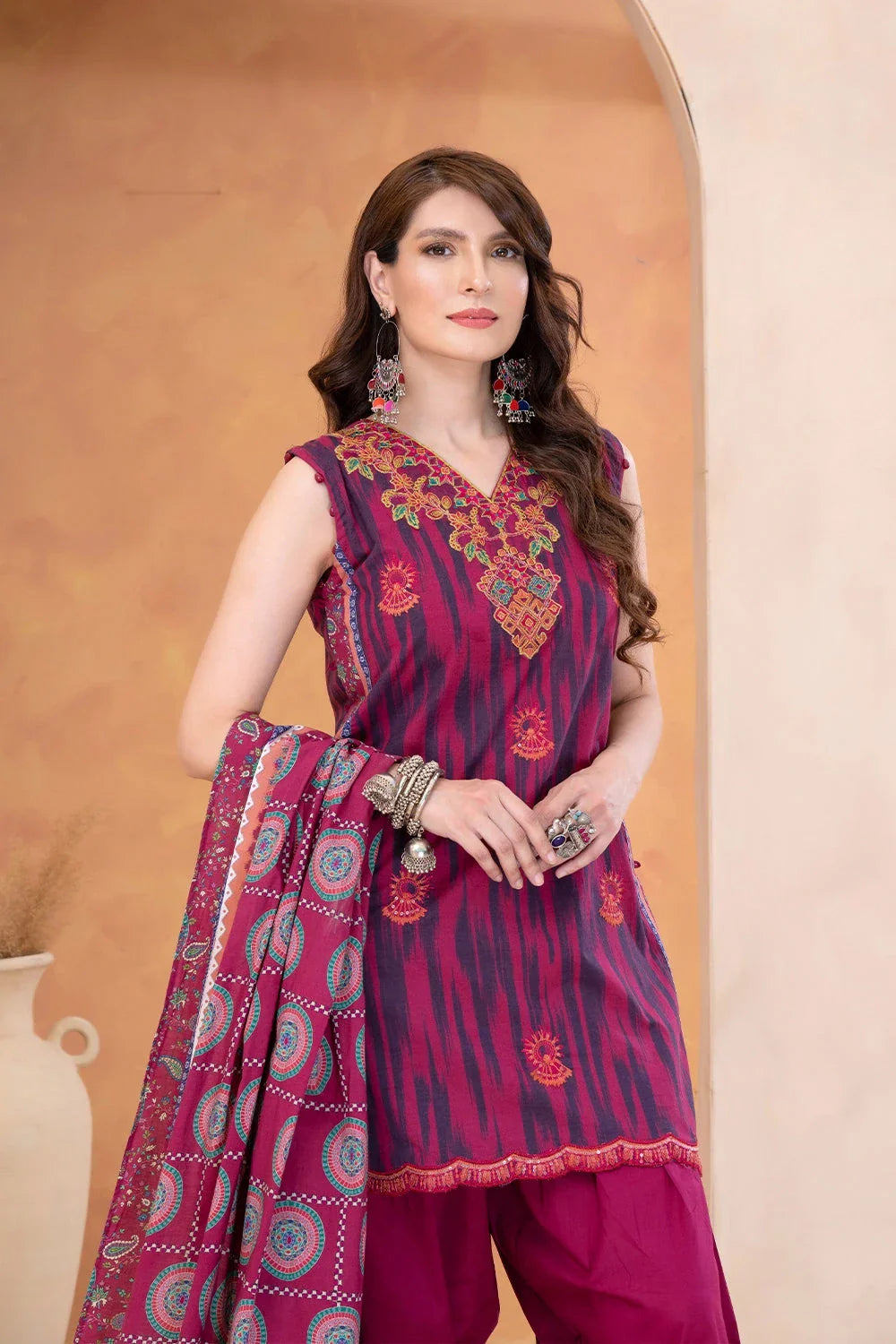 3PC Embroidered Unstitched Lawn Suit KL-3334 Embroidered KHAS STORES 