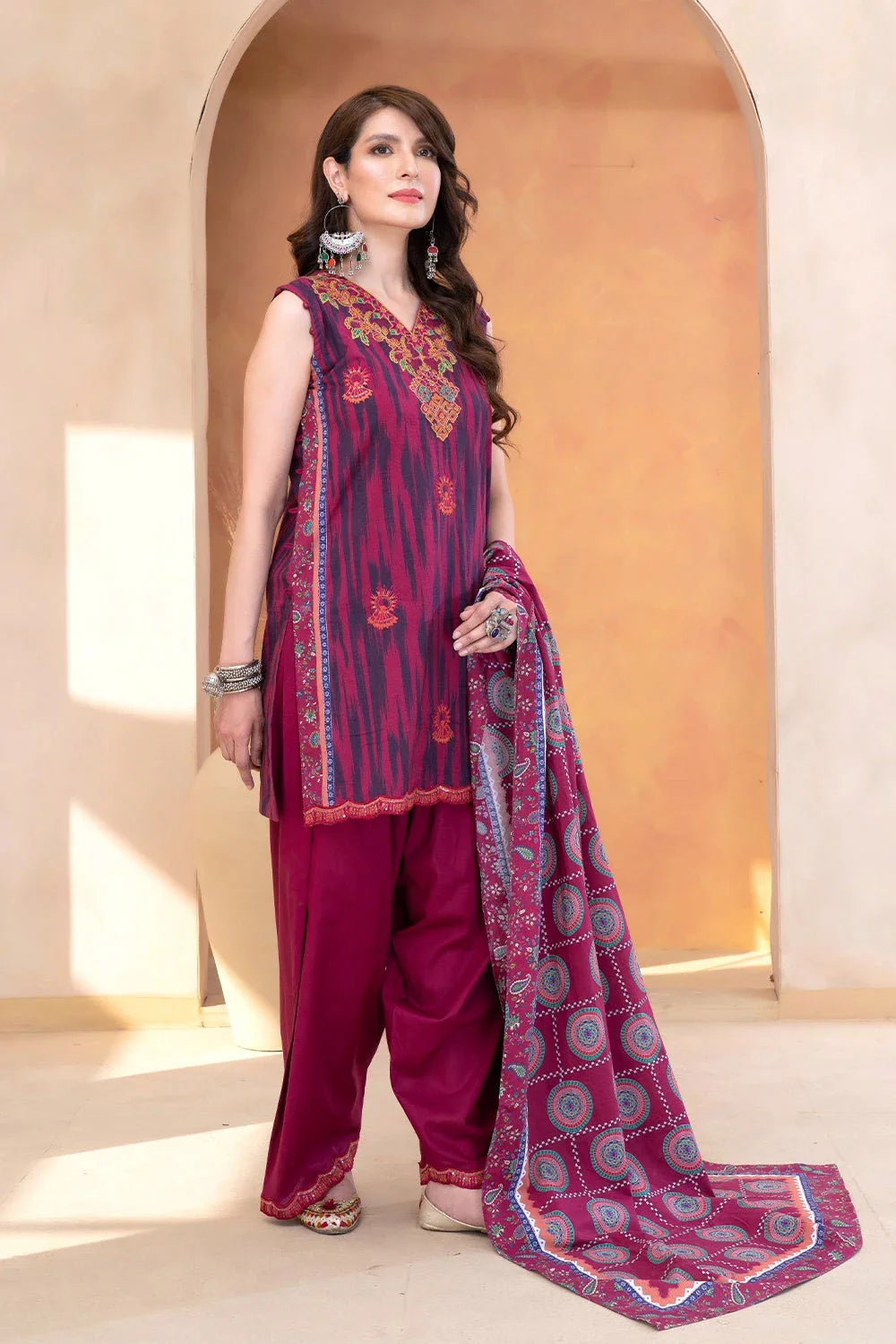 3PC Embroidered Unstitched Lawn Suit KL-3334 Embroidered KHAS STORES 