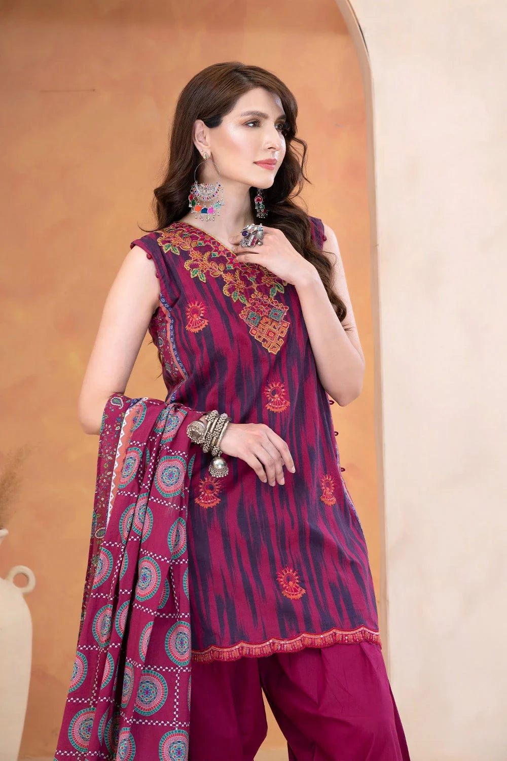 3PC Embroidered Unstitched Lawn Suit KL-3334 Embroidered KHAS STORES 
