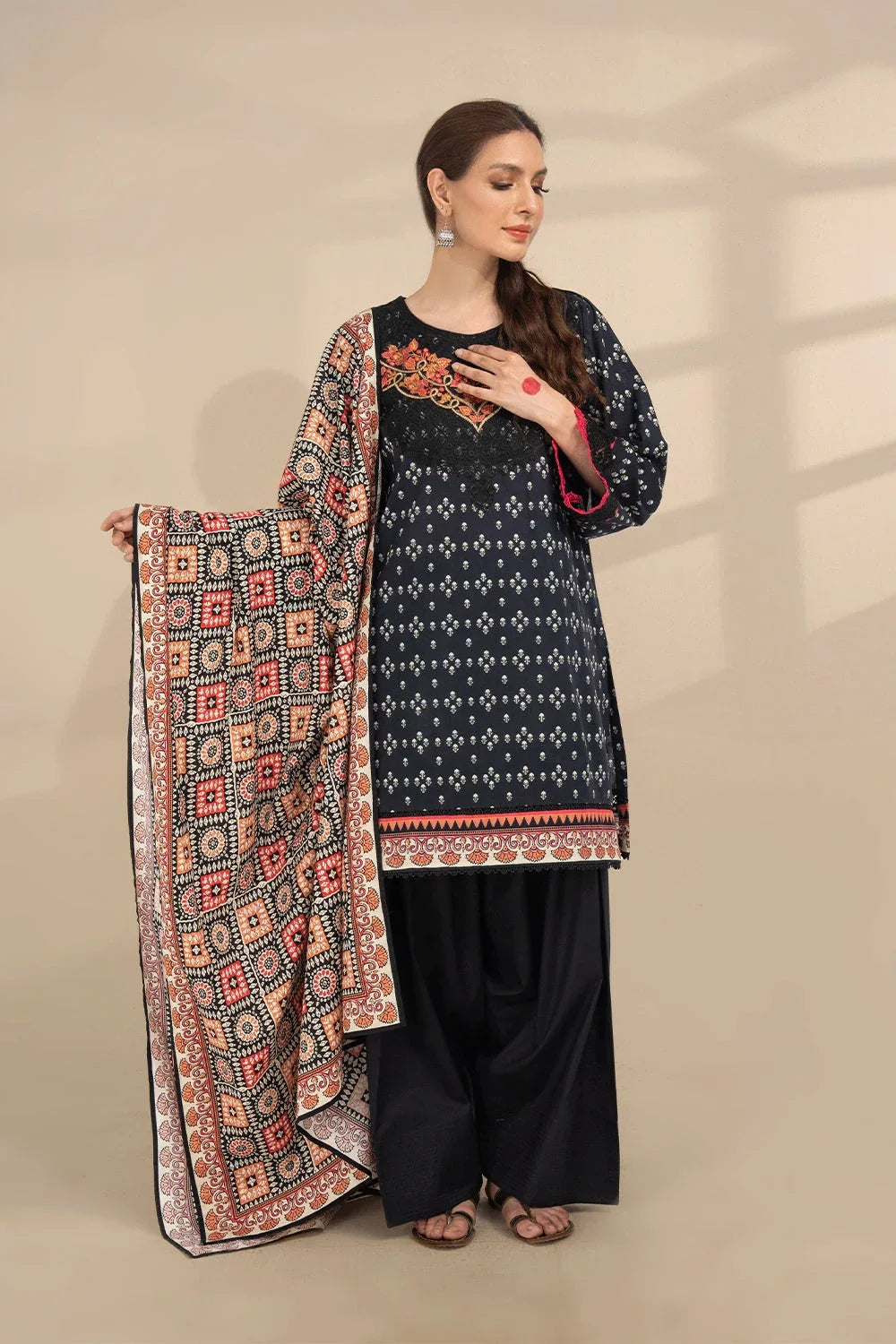 3PC Embroidered Unstitched Lawn Suit KL-3336 Embroidered KHAS STORES 