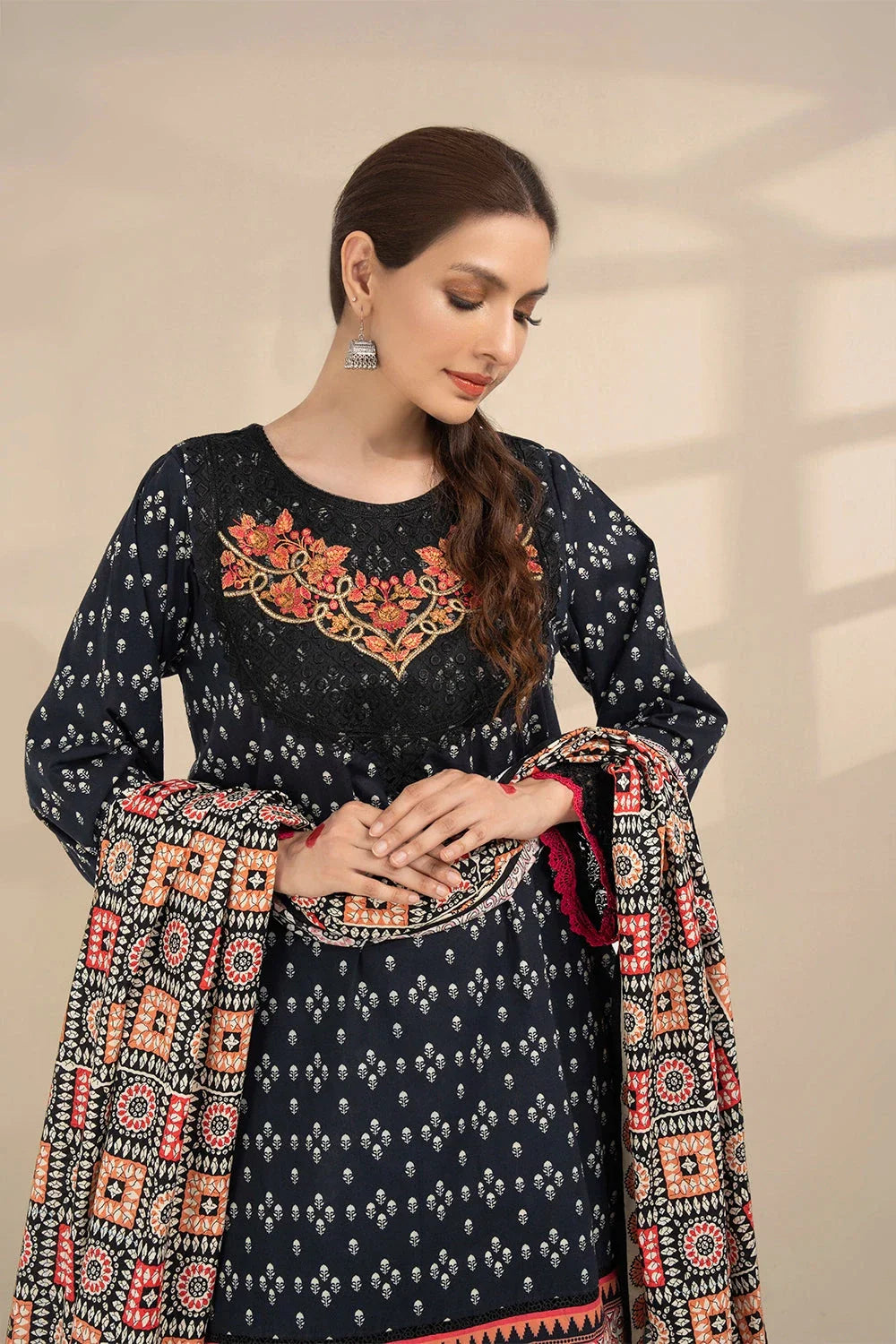3PC Embroidered Unstitched Lawn Suit KL-3336 Embroidered KHAS STORES 