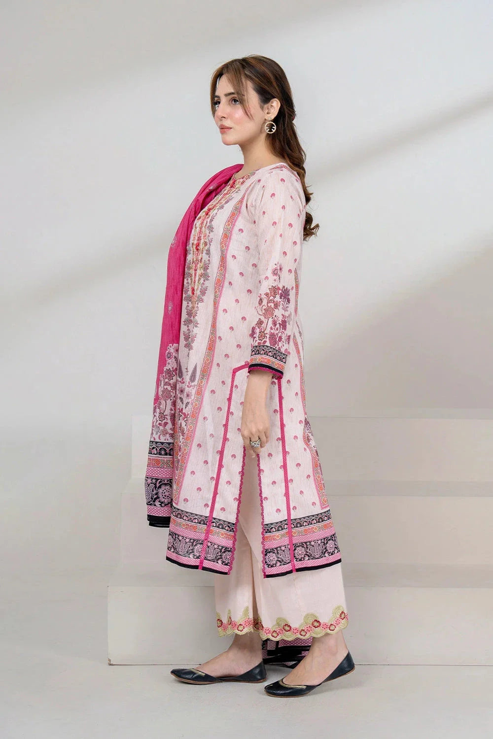 3PC Embroidered Unstitched Lawn Suit KL-3424 Embroidered KHAS STORES 