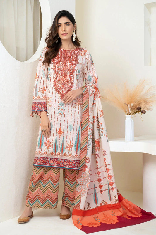 3PC Embroidered Unstitched Lawn Suit KL-3426 Embroidered KHAS STORES 
