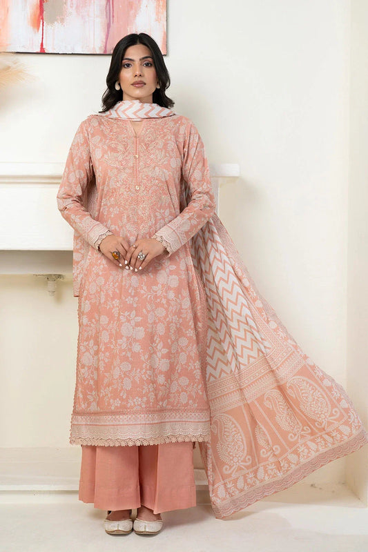 3PC Embroidered Unstitched Lawn Suit KL-3428 Embroidered KHAS STORES 