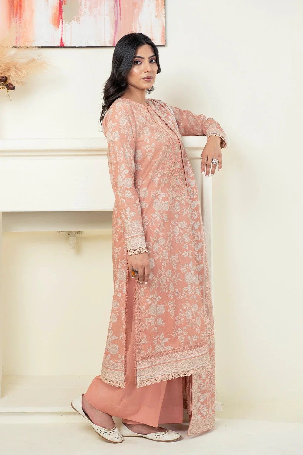 3PC Embroidered Unstitched Lawn Suit KL-3428 Embroidered KHAS STORES 