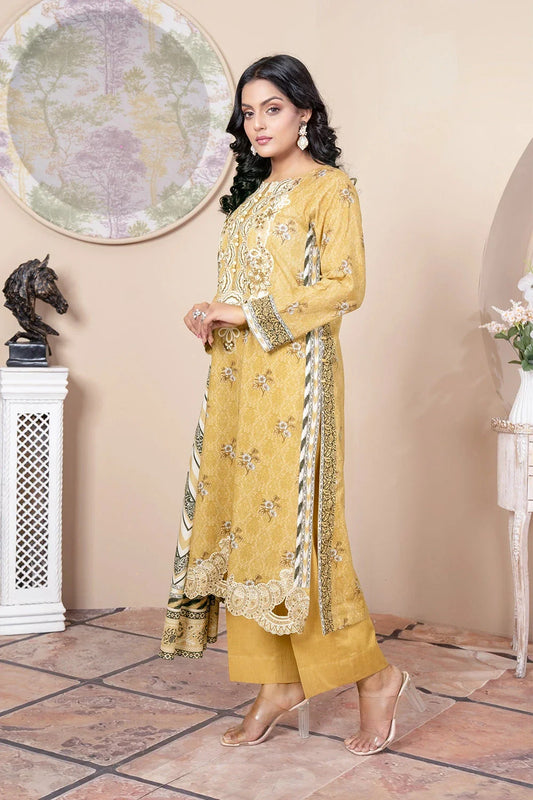 3PC Embroidered Unstitched Lawn Suit KL-3429 Embroidered KHAS STORES 