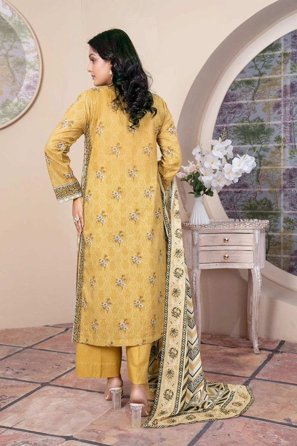 3PC Embroidered Unstitched Lawn Suit KL-3429 Embroidered KHAS STORES 