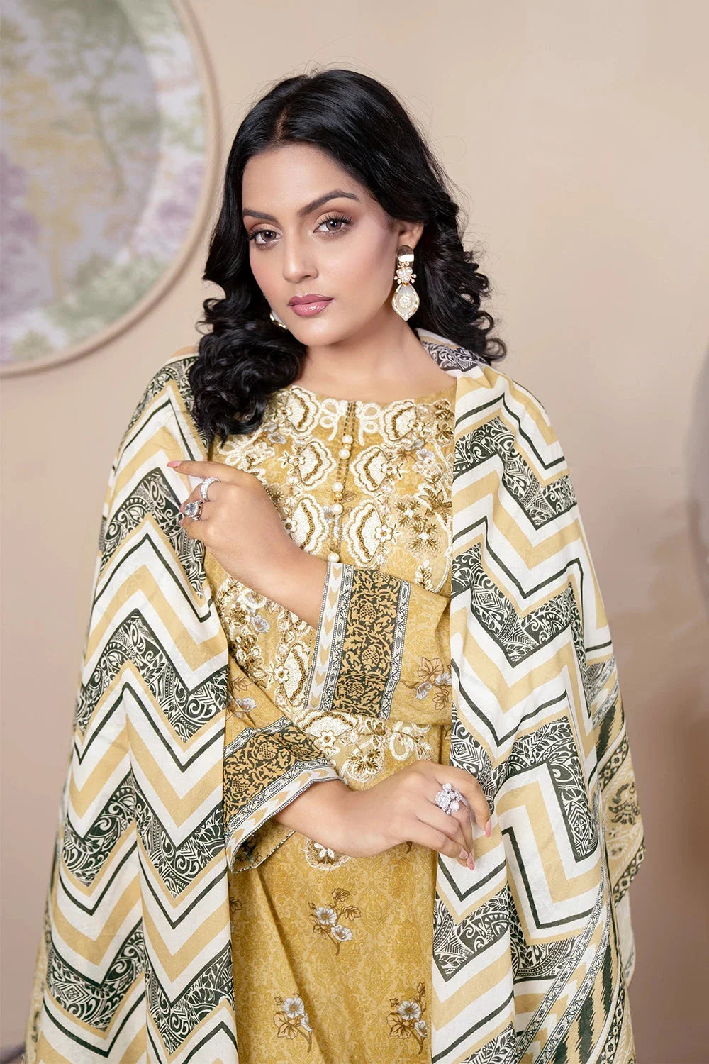 3PC Embroidered Unstitched Lawn Suit KL-3429 Embroidered KHAS STORES 