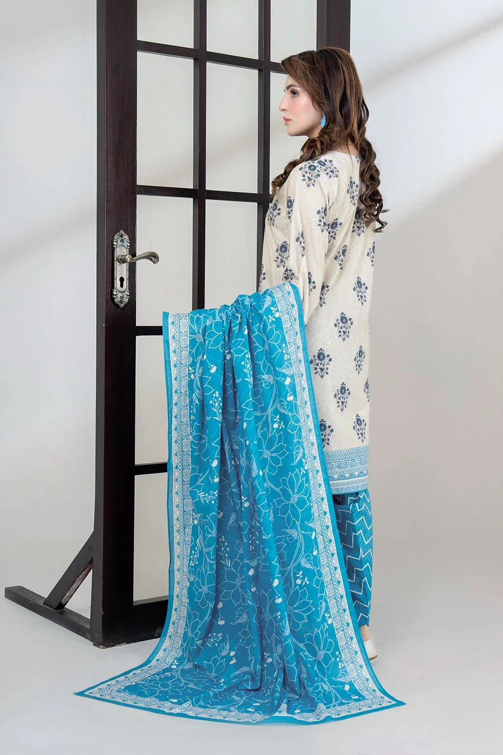 3PC Embroidered Unstitched Lawn Suit KL-3431 Embroidered KHAS STORES 