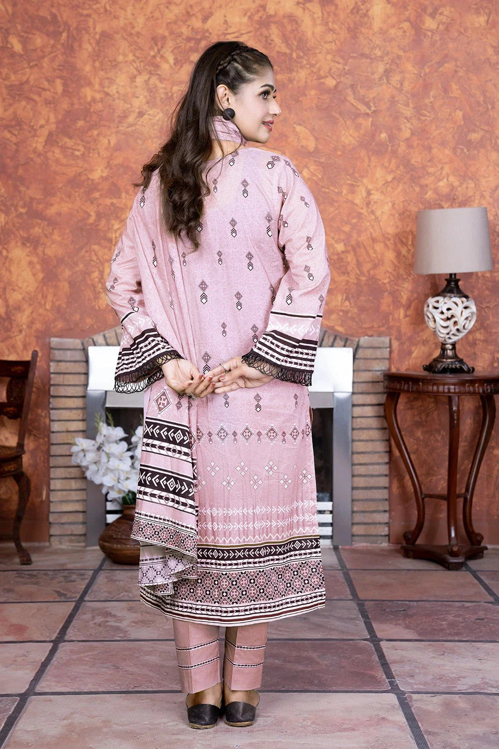 3PC Embroidered Unstitched Lawn Suit KL-3495 Embroidered KHAS STORES 
