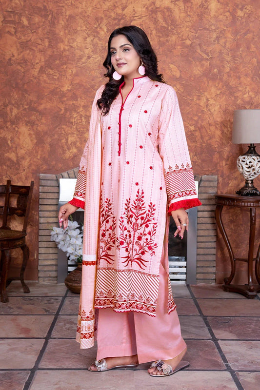 3PC Embroidered Unstitched Lawn Suit KL-3500 Embroidered KHAS STORES 