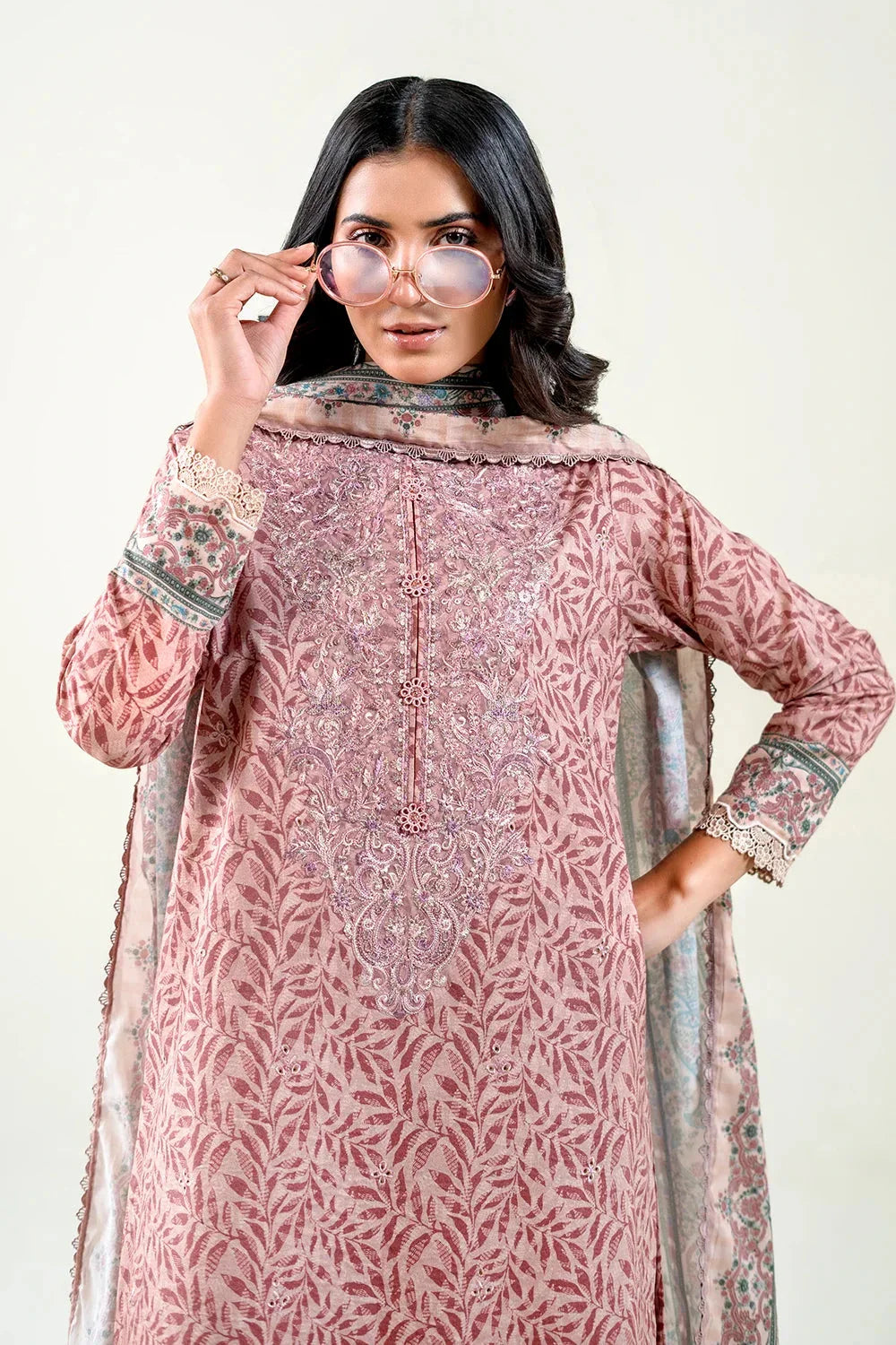 3PC Embroidered Unstitched Lawn Suit | KL-3765 Embroidered KHAS STORES 